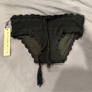 Vitamin A Black Crochet Panty
